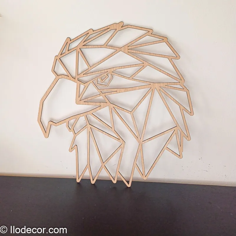 Tête d'aigle géométrique en bois - Image 2