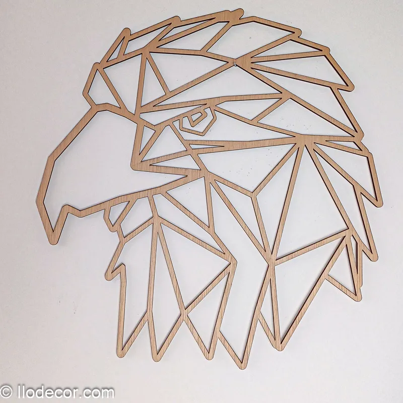 Tête d'aigle géométrique en bois - Image 3