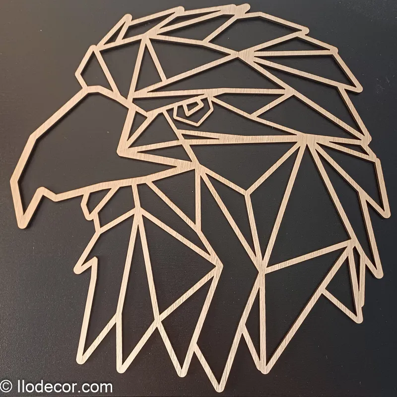 Tête d'aigle géométrique en bois - Image 4