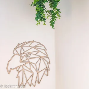 Tête d'aigle géométrique en bois