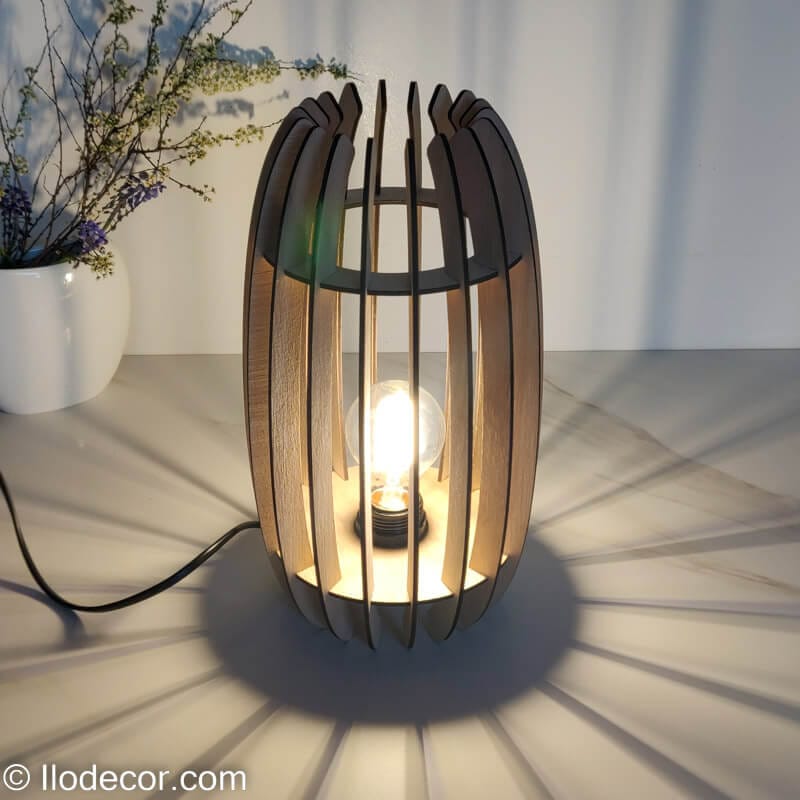 Lampe multifonction Barril en bois laser - Image 2