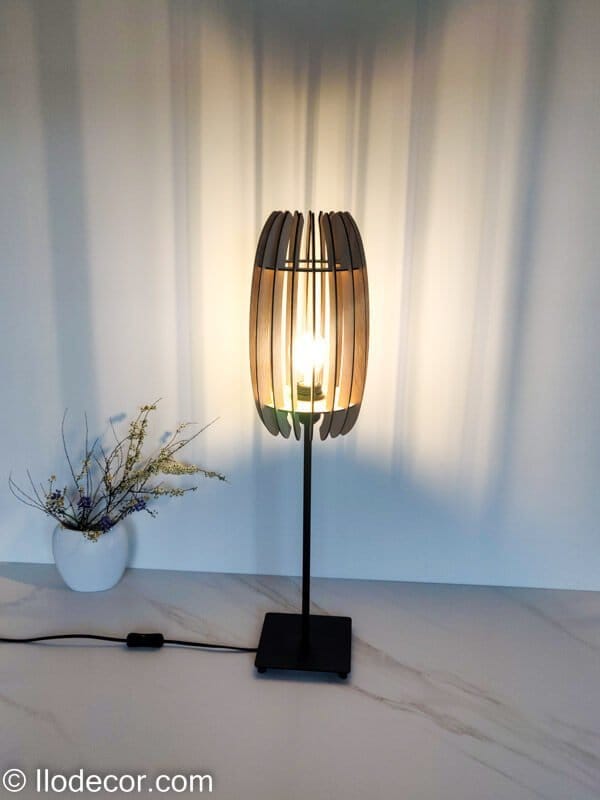 Lampe multifonction Barril en bois laser - Image 7