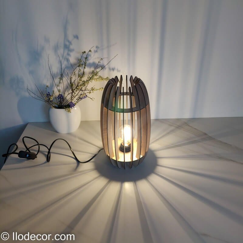 Lampe multifonction Barril en bois laser - Image 3