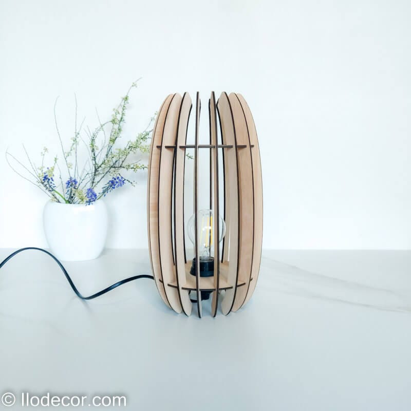 Lampe multifonction Barril en bois laser - Image 5