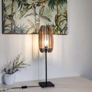 Lampe multifonction Barril en bois laser