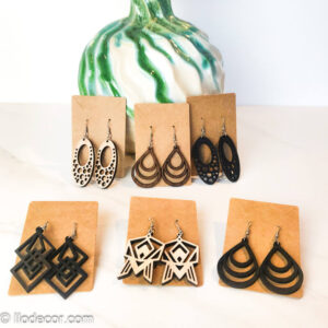 Boucles d'oreilles en bois - Série III