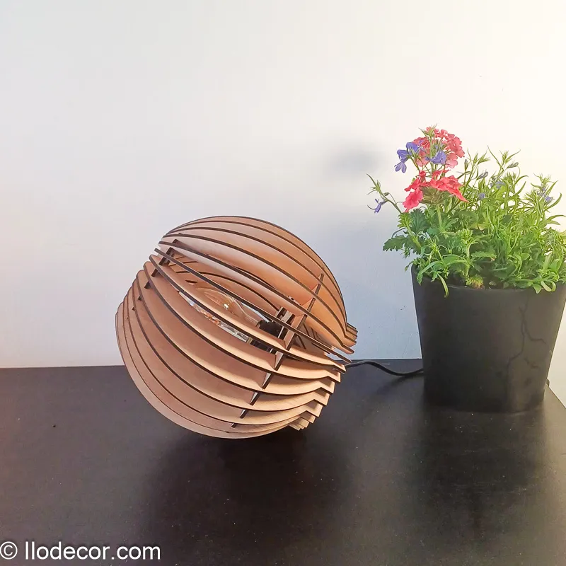 Lampe de chevet bois boule - Image 6