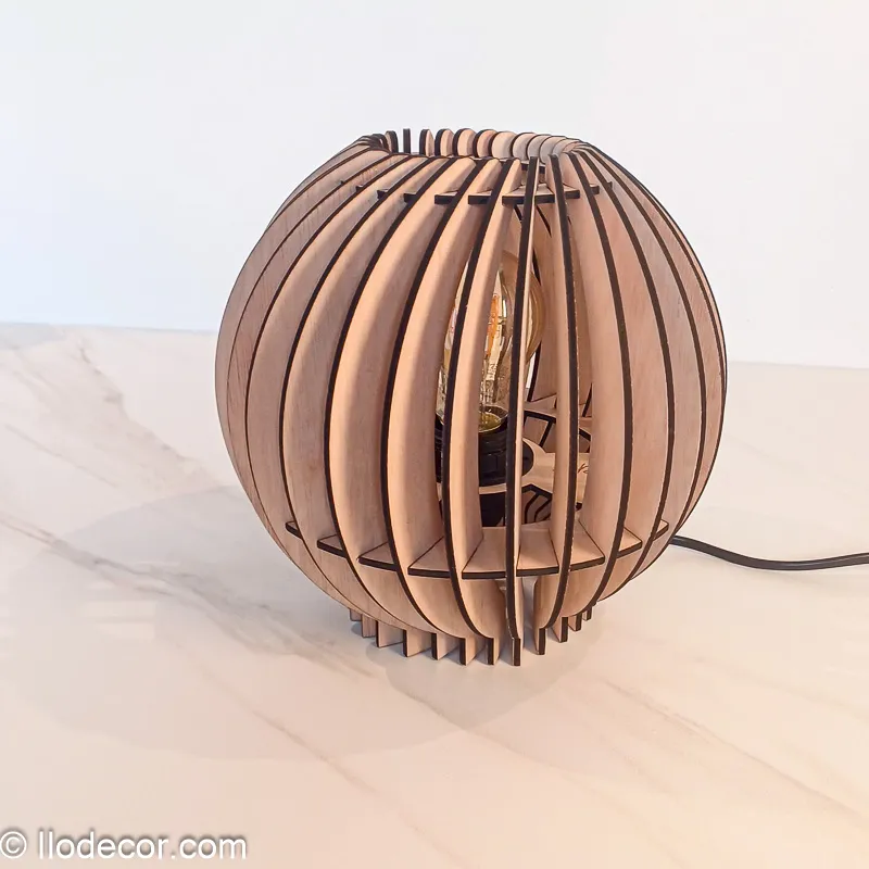Lampe de chevet bois boule - Image 8