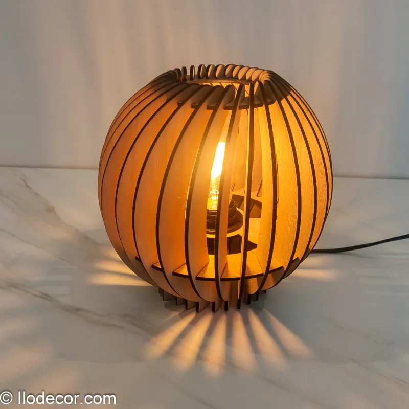 Lampe de chevet bois boule - Image 7