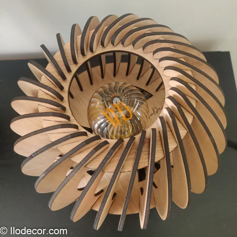 Lampe de chevet bois boule - Image 9