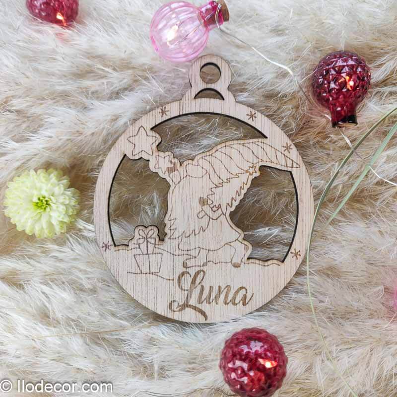 boule de noël en bois personnalisée - Image 4