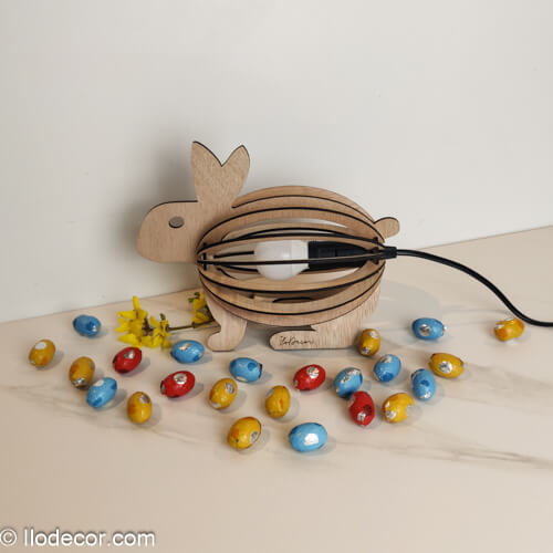 Lampe lapin en bois personnalisée - Image 6