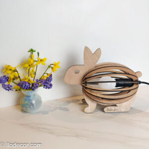 Lampe lapin en bois personnalisée