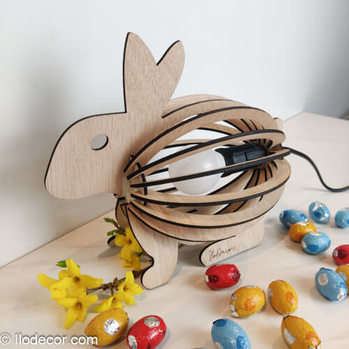Lampe lapin en bois personnalisée - Image 5