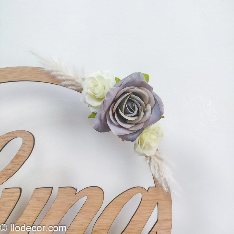Prénom décoratif rond en bois personnalisé - Image 5