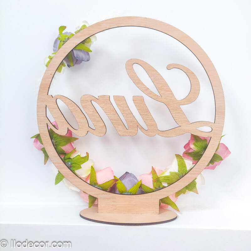 Prénom décoratif rond en bois personnalisé - Image 4