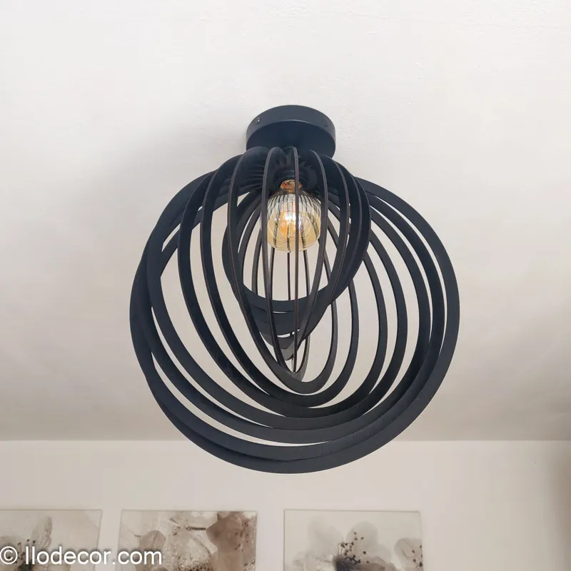 Suspension spirale de bois - plafonnier élégant - Image 4