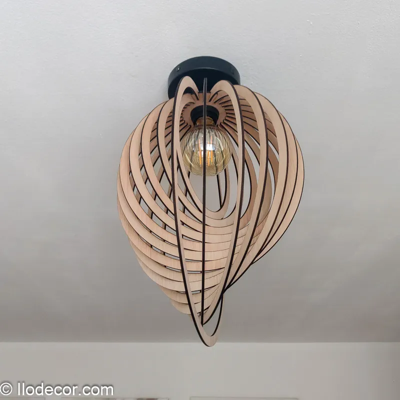Suspension spirale de bois - plafonnier élégant - Image 13