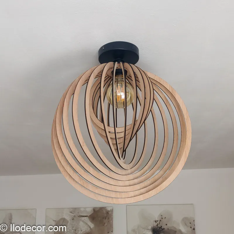 Suspension spirale de bois - plafonnier élégant - Image 6