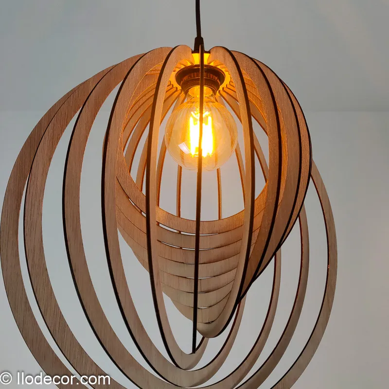 Suspension spirale de bois - plafonnier élégant - Image 10
