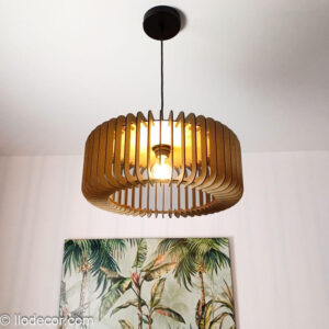 Suspension ronde en bois « Robin»