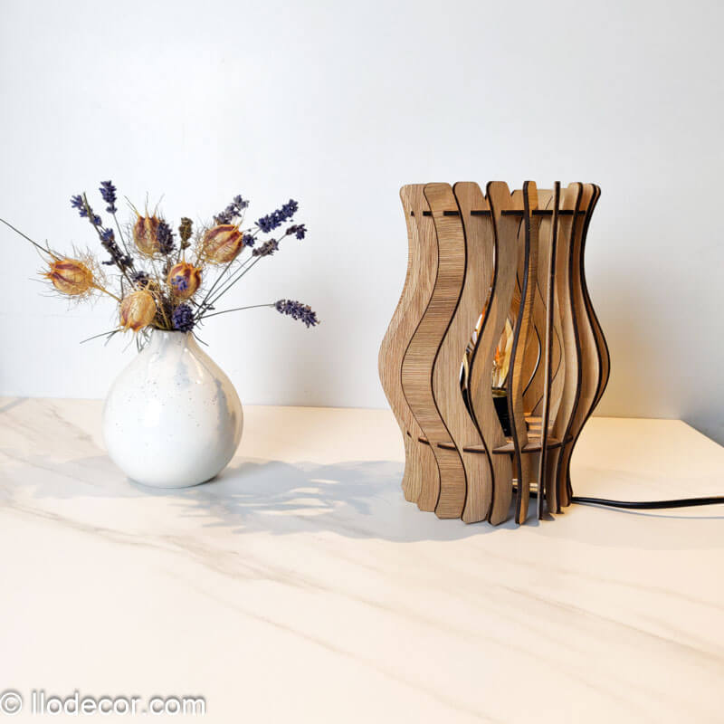 Lampe de chevet Tulipe en bois - Image 2