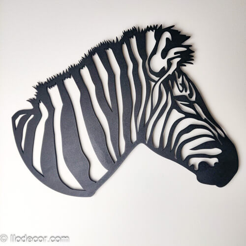 Décoration murale zèbre stylisé en bois. - Image 13