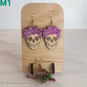 Boucles d'Oreilles en Bois Peint et Brillant | Idéales Halloween & Carnaval