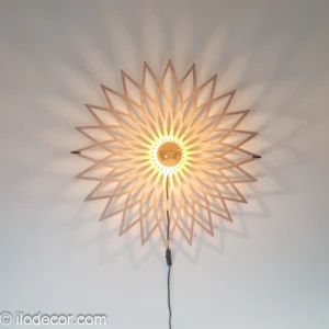 Applique Murale Dahlia Spectral (72 cm) | Bois Découpé Laser & Impression 3D