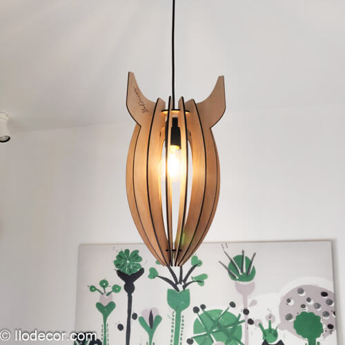 Lampe fusée XL en bois pour enfant - Image 4