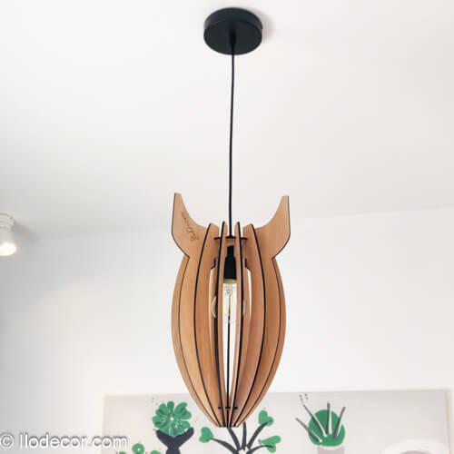 Lampe fusée XL en bois pour enfant