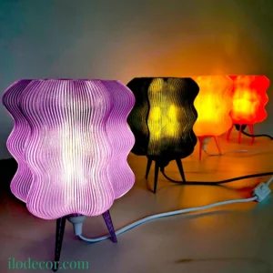 Lampe Ondine – Lampe de Bureau Design Vaguée en Impression 3D (PETG Translucide)