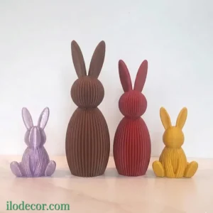 Pack Famille Lapins Japandi – Ensemble Déco Personnalisable