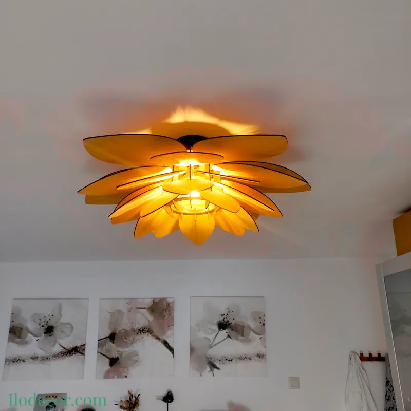 Suspension Luminaire Bois "Lotus Majestueux" – Édition Géante 80 cm. - Image 6