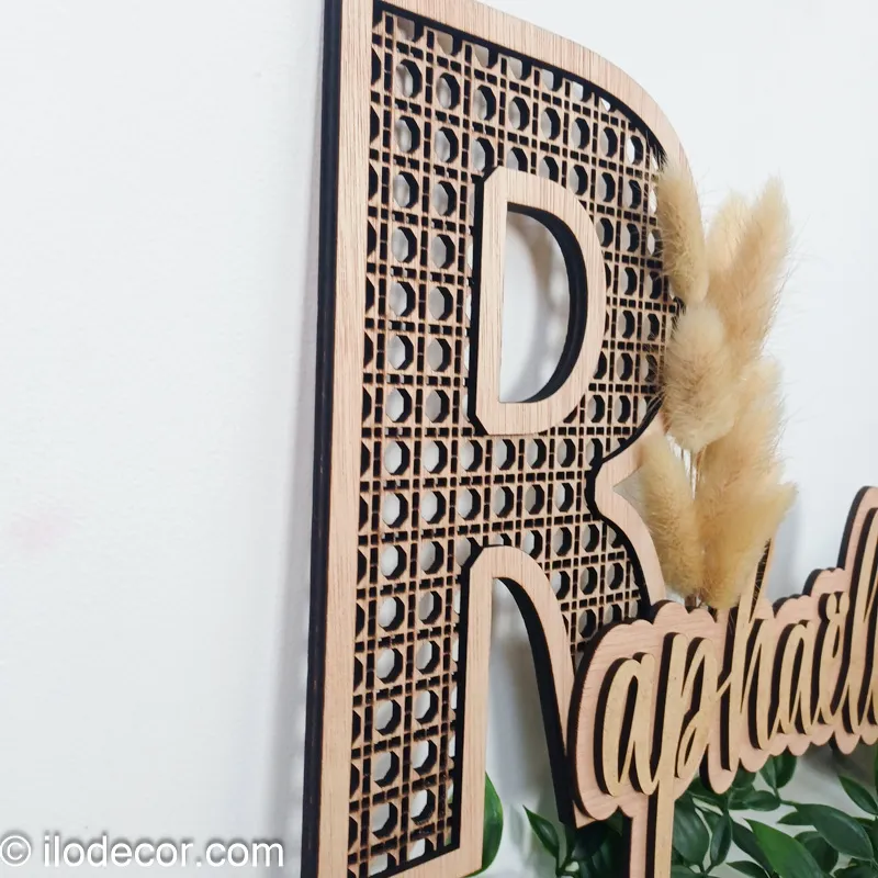 Pancarte prénom personnalisée pour porte - Style cannage - Image 6