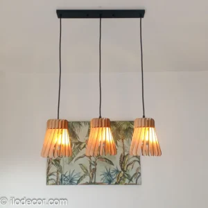 Triple suspension en bois tournante